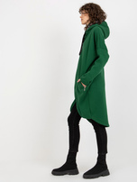 Hurt Ciemnozielona długa dresowa bluza rozpinana oversize