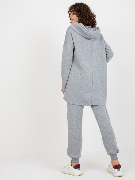 Hurt Szary dresowy komplet basic z asymetryczną bluzą