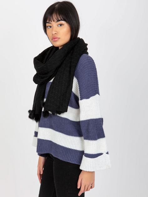 Hurtownia online Czarny damski szal w ażurowy wzór