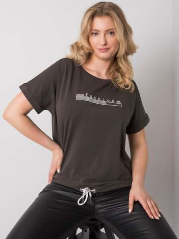 Ciemna khaki bluzka plus size Mavis