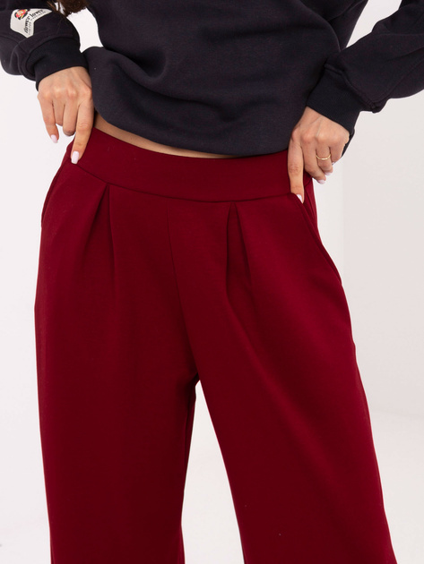Bordowe dresowe spodnie palazzo