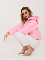 Różowa przejściowa kurtka z ściągaczem RUE PARIS 