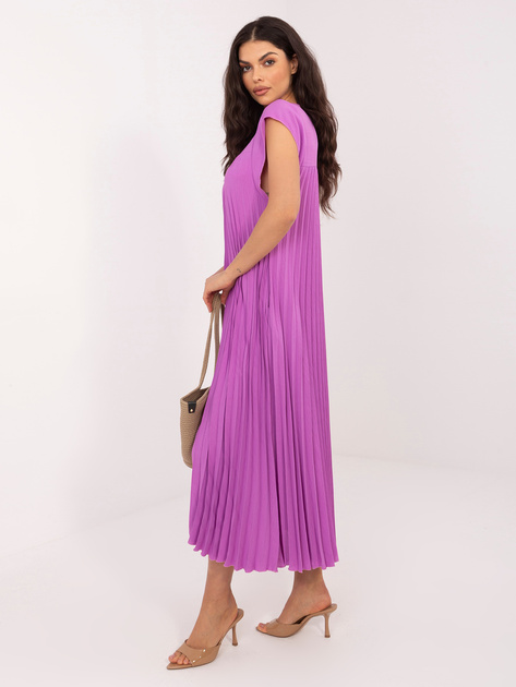 Fioletowa plisowana sukienka bez rękawów RUE PARIS