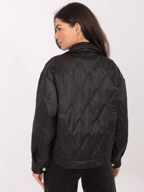 Czarna przejściowa kurtka z guzikami RUE PARIS