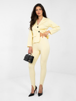 Pastelowe żółte gładkie legginsy na palec RUE PARIS