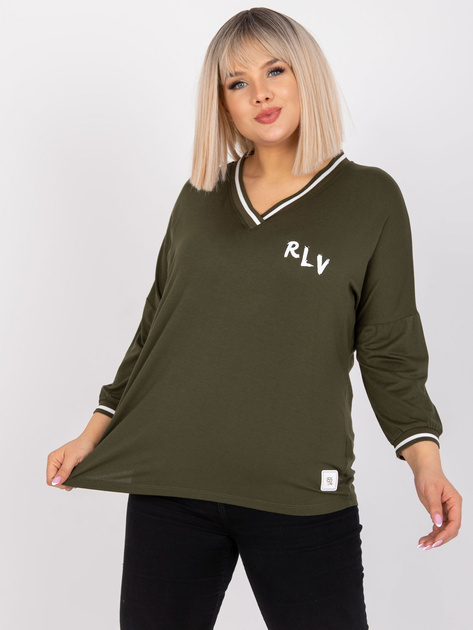 Khaki luźna bluzka plus size Marianna