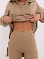 Hurt Ciemnobeżowy komplet basic z bluzą oversize