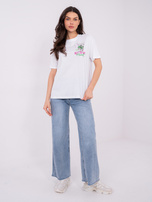 Biały t-shirt z nadrukiem na plecach SUBLEVEL 