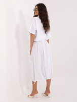  Biała sztruksowa spódnica typu cargo RUE PARIS