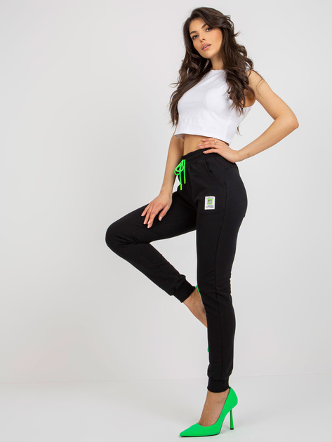 Hurt Czarne bawełniane spodnie dresowe z kieszeniami