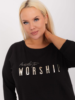 Hurtownia Czarna asymetryczna bluzka plus size