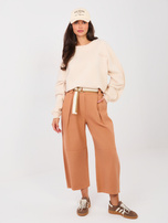 Ceglaste jeansowe spodnie typu culotte RUE PARIS 