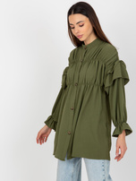 Hurt Khaki boho shirt with a dream and ruffles OCH BELLA.