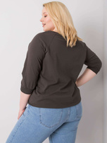 Ciemna khaki bluzka z napisem Rosie