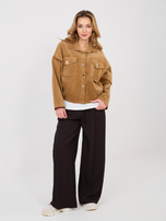 Camelowa sztruksowa kurtka z kieszeniami RUE PARIS 