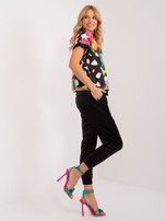 Hurt Czarny komplet welurowy ze spodniami RUE PARIS