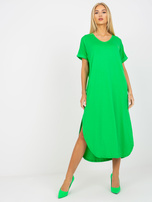 Zielona sukienka oversize z kieszeniami OCH BELLA 