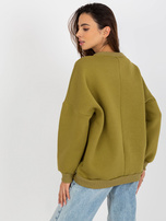 Hurtownia Oliwkowa dresowa bluza bez kaptura oversize 