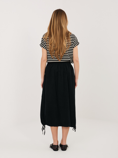 Czarna sztruksowa spódnica ze ściągaczami RUE PARIS