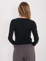 Czarna dopasowana bluzka z okrągłym dekoltem