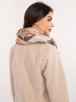 Hurt Ciemnobeżowo-brązowa damska chusta we wzory