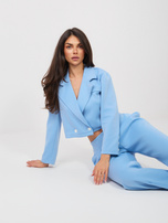 Pastelowy niebieski dresowy komplet w eleganckim stylu RUE PARIS 