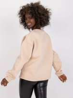 Beżowa dresowa bluza oversize z nadrukiem bez kaptura Francisco