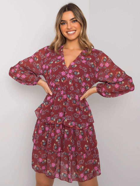 Bordowa sukienka na co dzień Elois RUE PARIS