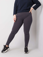 Grafitové legíny z bavlny plus size Phoebe.