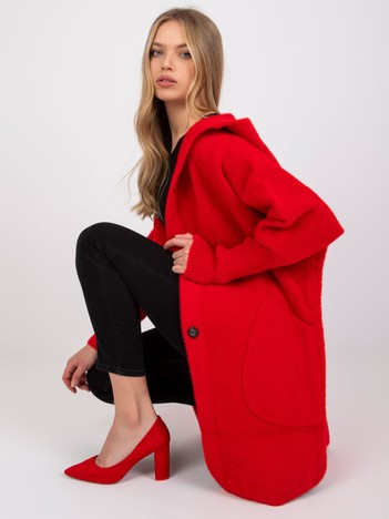 Czerwony płaszcz alpaka Carolyn