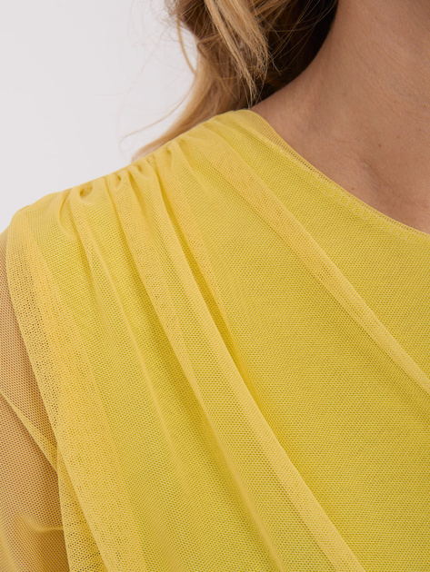 Żółta siateczkowa bluzka z podszewką