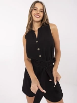 Czarny komplet z bluzką bez rękawów RUE PARIS 