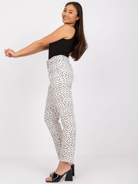 Ecru spodnie w groszki Kyoto