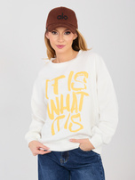 Ecru dresowa bluza z okrągłym dekoltem RUE PARIS 