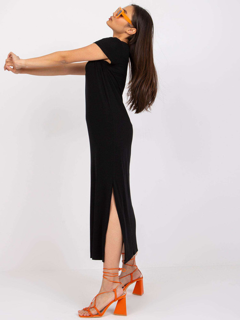 Czarna sukienka z rozcięciami Liliane