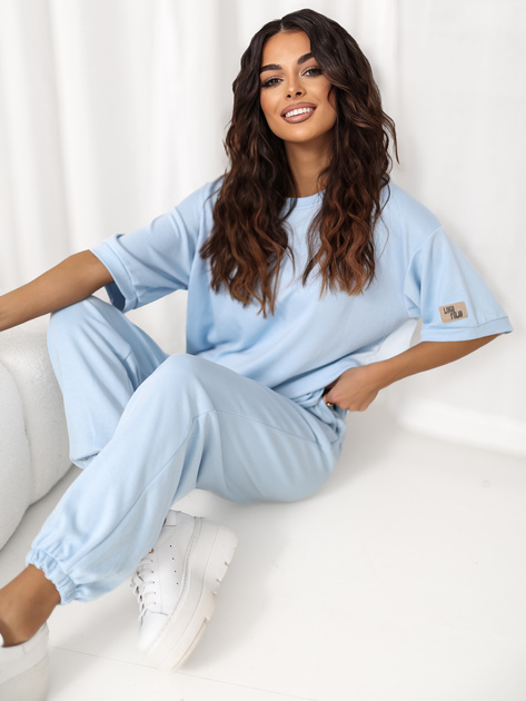 Jasnoniebieski komplet z miękkiego materiału RUE PARIS