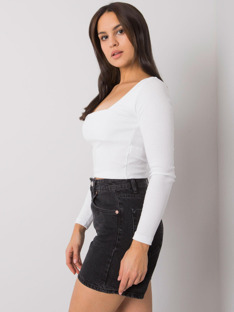 Biała krótka bluzka w prążek Cammy RUE PARIS