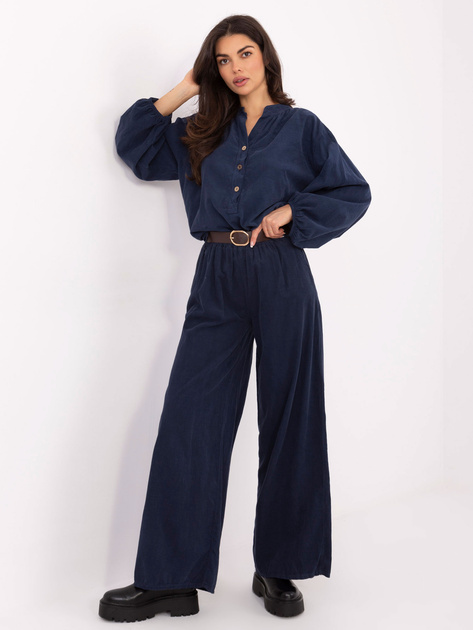 Granatowa sztruksowa bluzka od kompletu