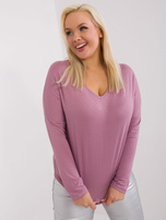 Hurt Brudnoróżowa gładka bluzka plus size Elisa