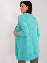 Hurtownia Miętowy kardigan we wzory