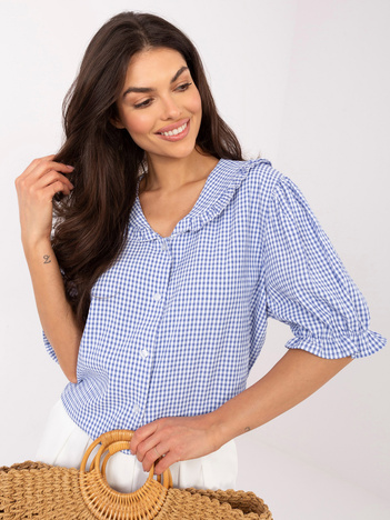 Niebieska rozpinana koszula z kołnierzykiem