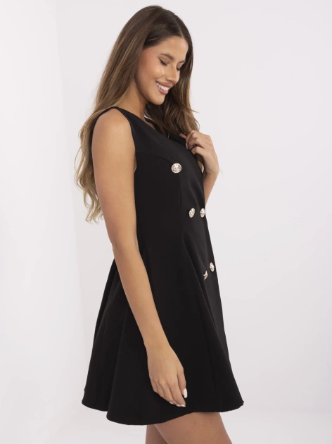 Czarna mini sukienka w stylu marynarki