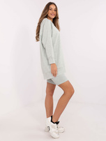 Hurt Jasnozielony melanżowy komplet z kolarkami w prążek