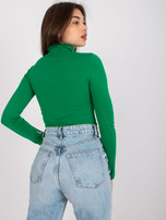 Zielona bluzka dopasowana z napisami Yarina