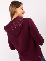 Burgunderfarbener gefütterter Hoodie SUBLEVEL.