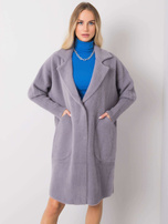 Szary płaszcz alpaka Eveline