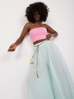 Hurt Miętowe luźne spodnie z szeroką nogawką OCH BELLA