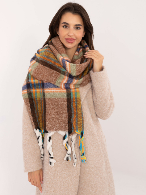 Hurtownia Brązowy długi szal damski