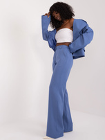 Hurt Szaro-niebieskie garniturowe spodnie z kieszeniami