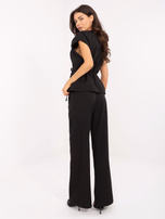 Czarny garniturowy komplet z wiązaniem